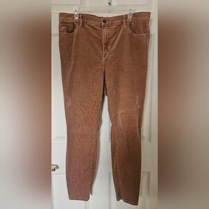 Loft High Rise Skinny Corduroy Pants Sz 16